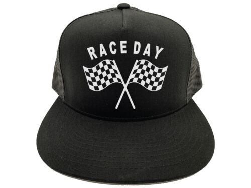 RACE DAY, NASCAR, DRAG, SPRINT, RACING Cap, Snapback, Trucker Hat, Black Text - Picture 10 of 10