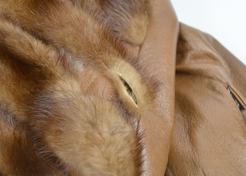 Abrigos para mujer Chaquetas Piel Cuero Genuino Real Marrón a Rayas Mujer Vintage Largo - Imagen 5 de 6