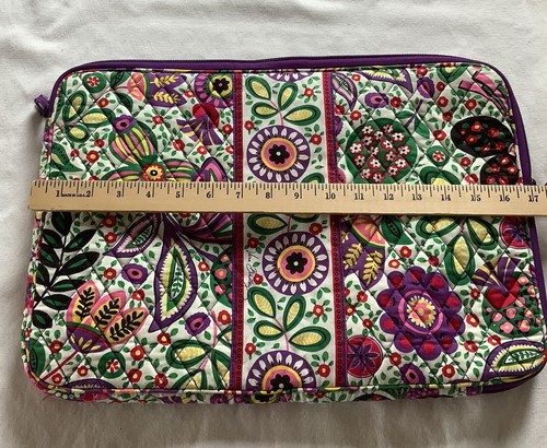 vera bradley laptop Sleeve Bag Floral Design Zipper Size 17 X 12 - Picture 5 of 7