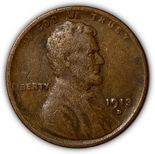 1913-D Lincoln Wheat Cent Extremely Fine XF Coin #5768