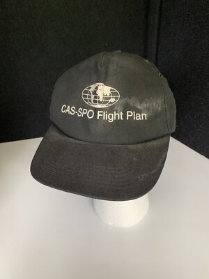 Vintage Snapback Cap Hat CAS-SPO Flight Plan Black Legend USA