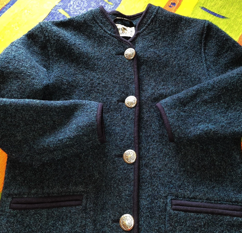 CHAQUETA VINTAGE WENGER TRACHTEN TIROL OKTOBERFEST DIRNDL ABRIGO MUJER: US12/EU40 Foto 4 de 4