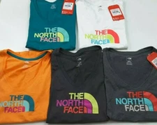 North Face Women's Short Sleeve Half Dome V Neck T Shirts Multiple Colors/Sizes