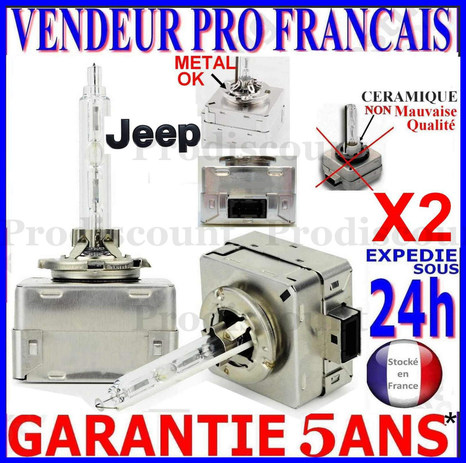 Ampoule D3S Xénon 35W Haute Visibilité - Phare Avant Anti-Scintillement 5000K