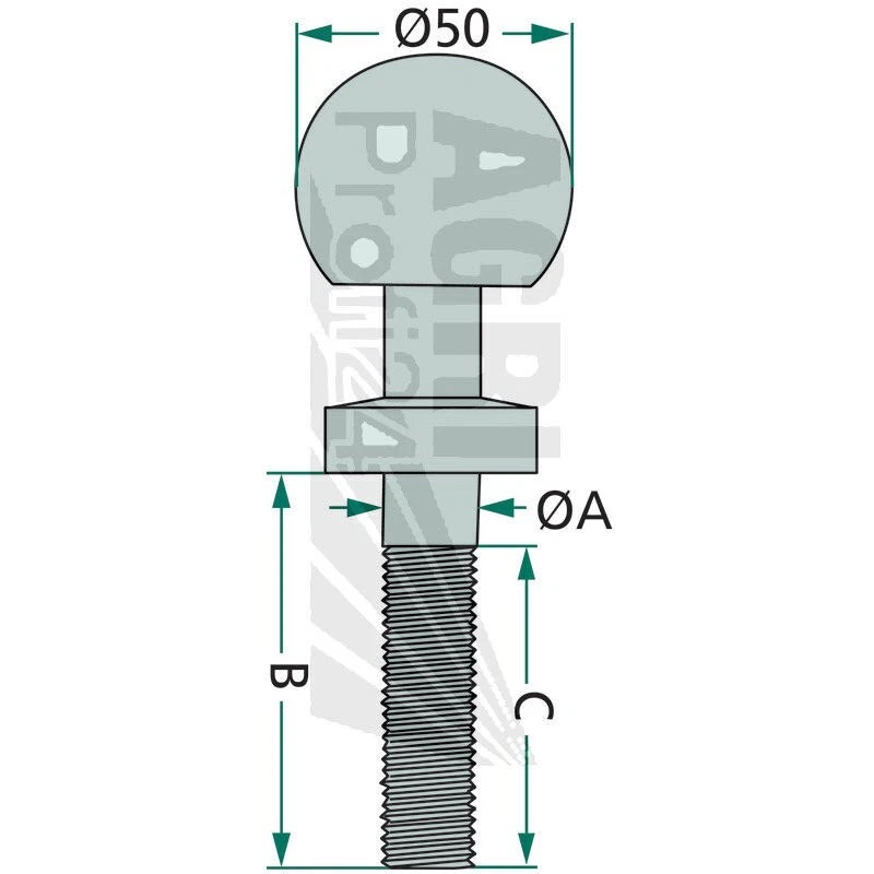 Kugelkopf für Kombikupplung AHK Zugmaul Traktor für Case IH Fendt - Bild 2 von 2
