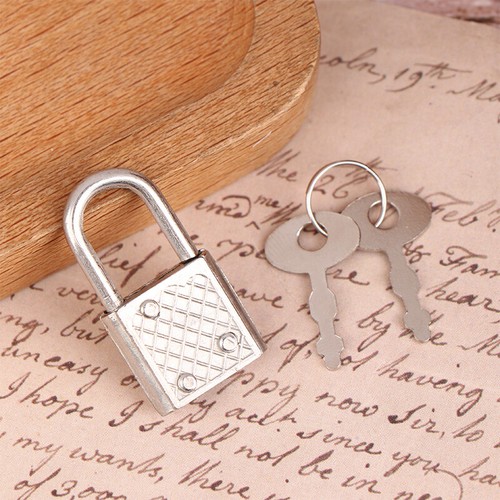 Mini Retro Padlock for Notepad Small Luggage Box Lock With Keys Hardware Set - Picture 12 of 14