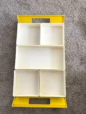 Vtg MCM Lustro Ware T-25 Yellow  Plastic Divided Snack Serving Party Tray