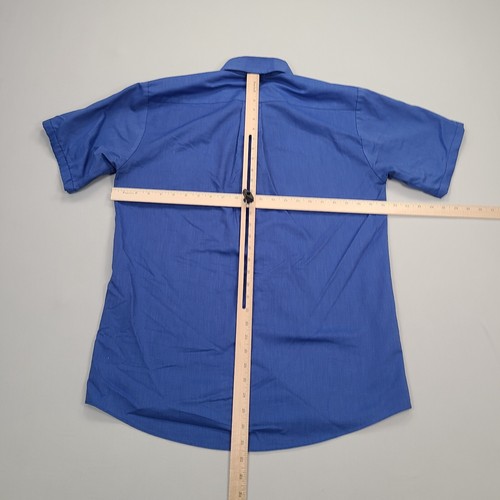 Cintas Shirt Mens 15.5 Blue Button Up Outdoors Work Wear Comfort Mens - Picture 3 of 8