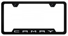 Toyota Camry Logo Black Finish Notched License Plate Frame Official Licensed