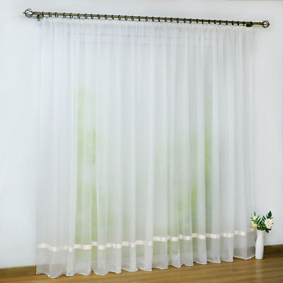 Gardinen Stores Schlaufen Kräuselband Ösen Vorhang Wohnzimmer Weiß Transparent