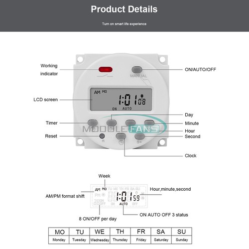 CN101S DC12V 24V AC110V 220V Timer Switch Controller Programmable Timing Switch - Picture 108 of 108