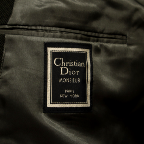 Vintage Christian Dior Monsieur Double-Breasted Suit 44L Green Birdseye - Picture 12 of 21