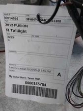 2012 Ford Fusion Right Tail Light Assembly OEM Used 341772 174K Miles