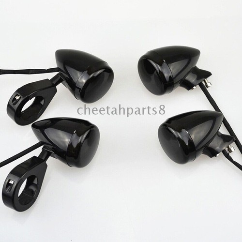 Front Rear Black Turn Signal Light 41mm Relocation Fork Clamp For Harley Chopper - Picture 2 of 10