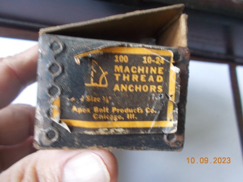 Vintage Box of 47 Apex Bolt Products Lead Copper 10-24 Machine Thread Anchors - Picture 5 of 5