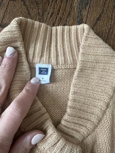 Janie and Jack Girls Sweater Cape Poncho Beige Size 6- EEUC N0360 - Picture 5 of 7