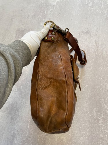 Campomaggi Teodorano rara borsa vintage in pelle marrone pesante tracolla - Foto 23 di 24