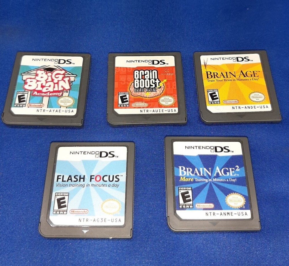 Nintendo DS Brain Training Bundle – 5 Games Including Brain Age, Big Brain, and Flash Focus  