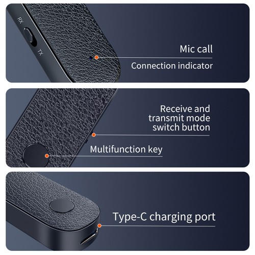 Ricevitore Wireless Bluetooth 5.1 3.5mm Aux Adattatore Audio Adattatore Vivavoce Auto - Foto 14 di 22