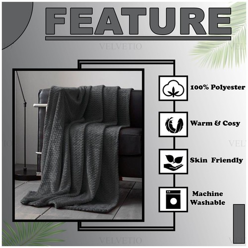 LUXURY POPCORN WAFFLE BLANKET FLEECE TRAVEL THROW SOFA BED WARM COSY EXTRA LARGE - Picture 162 of 195
