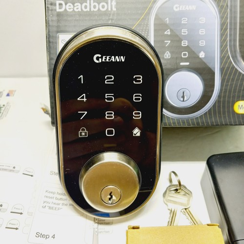 Digital Deadbolt Keypad Door Lock GeeAnn Model GA001 Touchscreen Satin Nickel - Picture 2 of 6