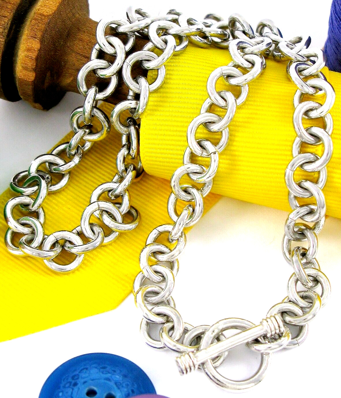 Solid Sterling Silver 925 Cable Link 16" Necklace… - image 1