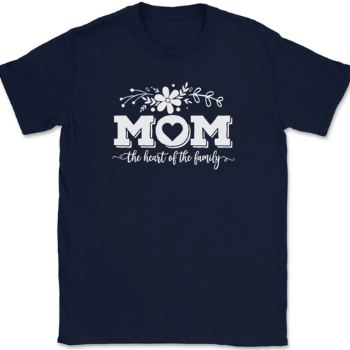 Mom The Heart of The Family T-Shirt Funny Mothers Day Parenting Gift Tee - Picture 6 of 10