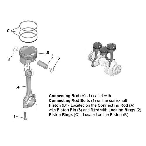 Engine pistons x3 for Peugeot 208 Citroen C3 1.0L VTi ZMZ EB0 Puretech 71.00mm - Picture 9 of 9