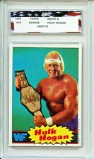 1985 Topps Titan Sports #16 Hulk Hogan Rookie Card AGC 8 Near Mint