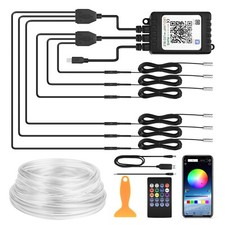 6-in-1 RGB Interior Car LED Strip Lights W/ Wireless APP Control For Dashboard