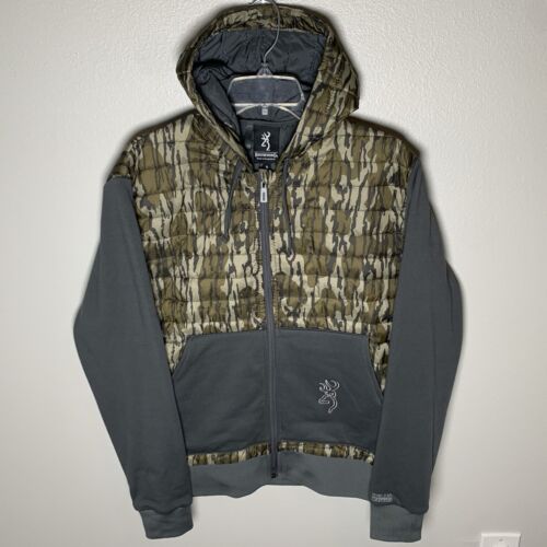 Giacca Browning uomo piccola S zip mimetica Realtree Hells Canyon cappuccio caccia puffer