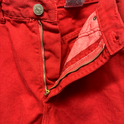 Bongo by Gene Montesano Womens Sz 9 Red Denim High Waist Jeans USA VTG 90s Zip - Picture 10 of 10