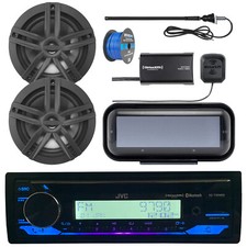 JVC KD-T92MBS 1 DIN CD Receiver, Cover, 2x 6.5" Speakers, Tuner, Antenna, Wire