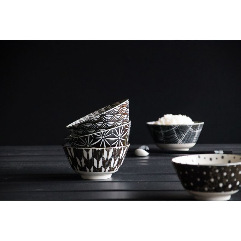 Soup Bowl Komon 6pcs Porcelain Mino-yaki Gifu JAPAN The Modern Japanism BRAND