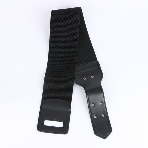 NEW Women's Elastic Stretch Cinch Waist Belt Classic Fashion Wide WaistbandBlack - Picture 6 of 7