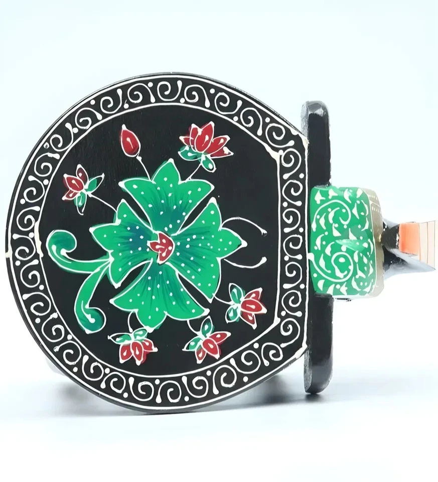 Indian Handmade Wooden Elephant Shape Black Multi Decor Side Table Statue Table - Image 2 of 4