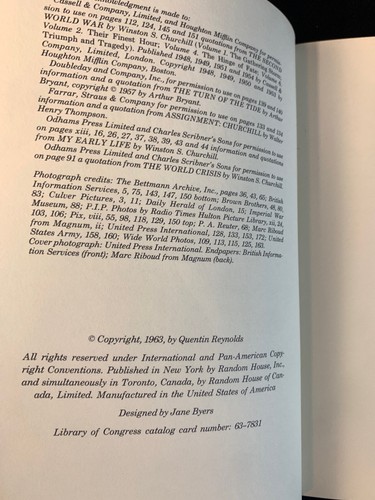 WINSTON CHURCHILL ~ Quentin Reynolds 1963 Hardcover Landmark - Picture 6 of 12