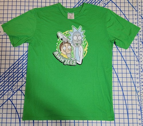 Rick And Morty (Adult Swim) Cartoon Network 2020 Aww Jeez T-Shirt Grün Größe M