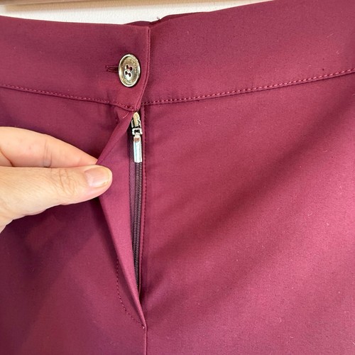 Marina Rinaldi Voyage Size 16 XL Burgundy Maroon Cotton Blend Slim Leg Pants - Picture 4 of 13