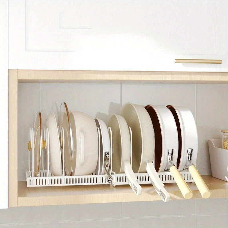 Expandable Pot & Pan Organizer with Lid Holder & Utensil Rack - Image 3 of 4
