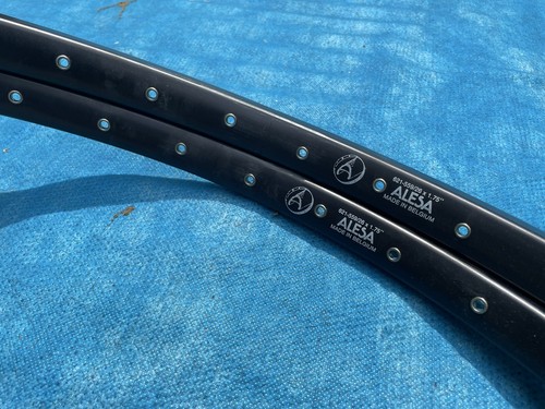 2 NOS Vintage ALESA 26"x1,75" Felgen Drahtreifen eloxiert schwarz 36h - Bild 8 von 12