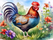 Tile Mural Farm Rooster Kitchen Bathroom Wall Art Backsplash Marble Ceramic
