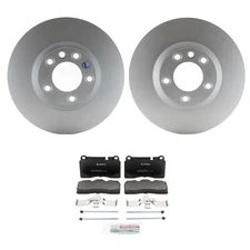 SHW Front Rotors Bosch Quietcast Semi-Met Disc Brake Pad Kit For Touareg 2011-14
