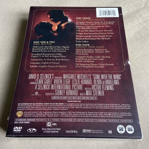 Gone With the Wind (DVD, 4-Disc Collector Edt) Musical Clark Gable Vivien Leigh - Picture 2 of 3