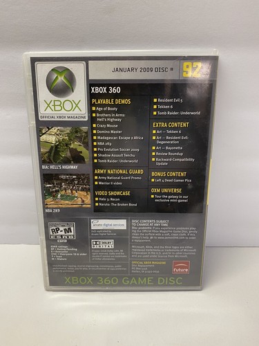 ULTRA RARE XBOX 360 Official Magazine Game Demo Disc # 92 January 2009 - Picture 2 of 8