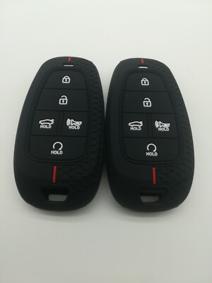 Auto 2-Pack Remote Key Fob Cover – Fits 2022-2023 Hyundai Sonata, Santa Fe, Tucson & Santa Cruz (Gray)