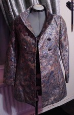 Vintage Style Silver And Blue Thread Atmosphere Baroque Jacket Size 12 Lined