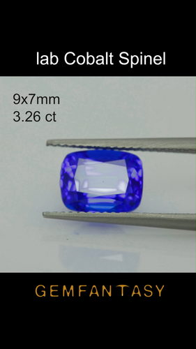 Piedra cortada - Espinela azul neón Czochralski (tirado) cultivado en laboratorio, faceta 9x7 mm 3,26 quilates - Vídeo 1 de 1