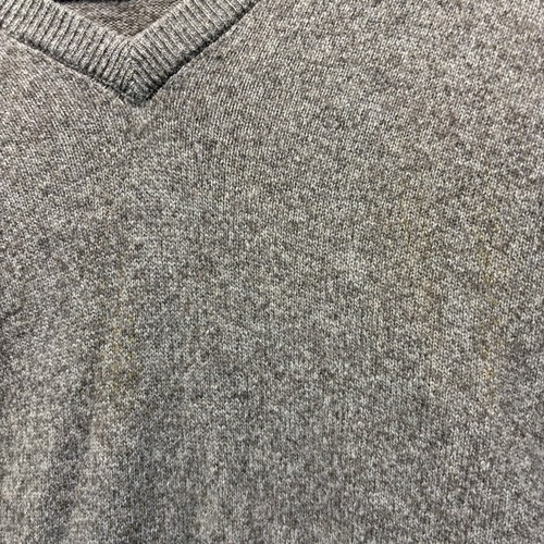 Marks And Spencer Extra Fine Lambswool Sweater Mens XL Brown V Neck *STAINS READ - Picture 4 of 14