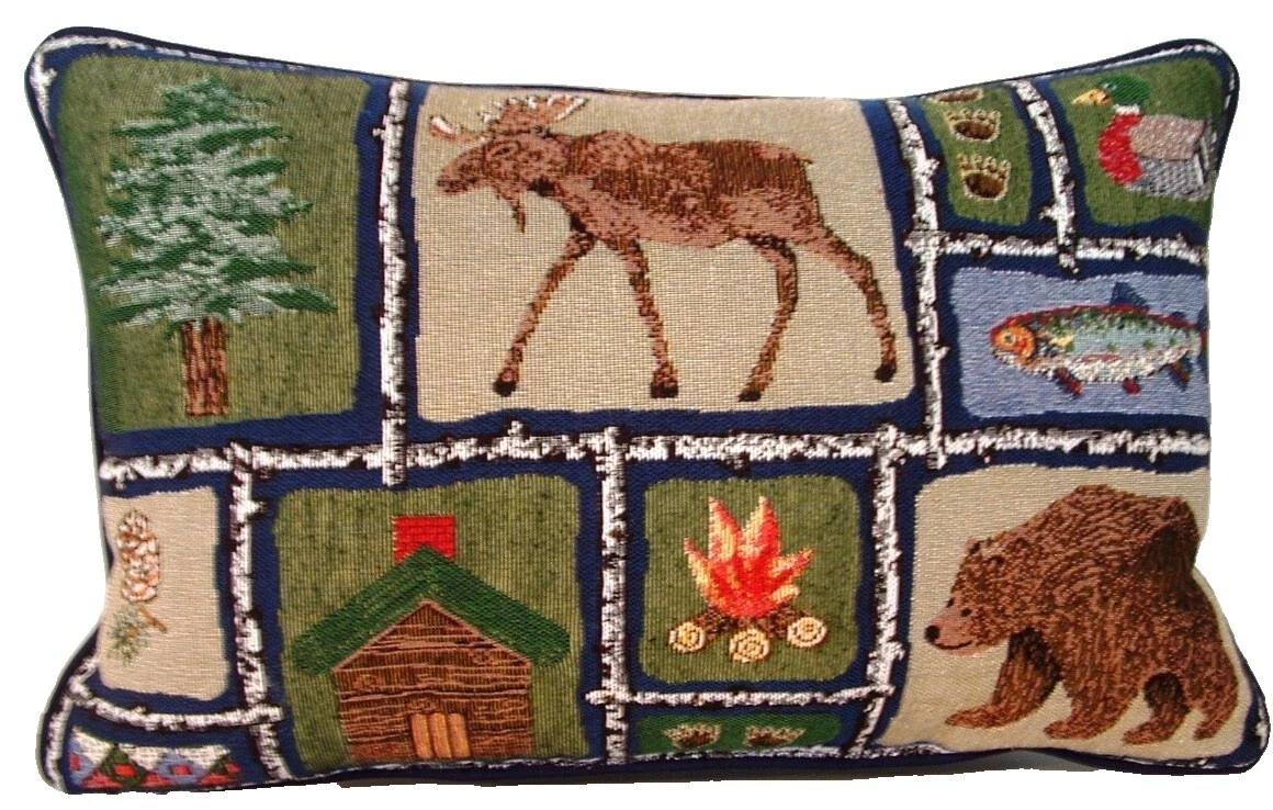 Cotton Blend Rectangle Lodge Home Décor Pillows